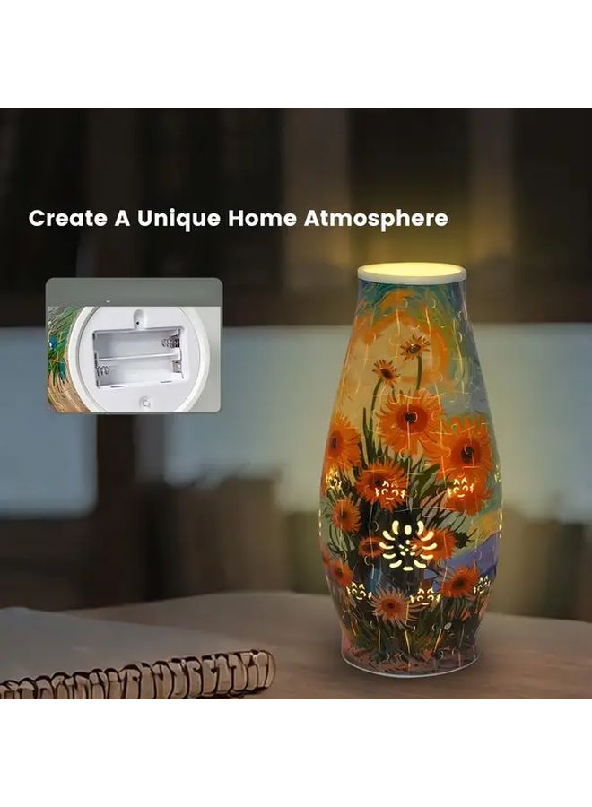 SH1718 فازة زهور بيوني ثلاثية الأبعاد لغز 152 قطعة ديكور منزلي هدية - Image 5